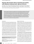 Cover page: Elastase 3B mutation links to familial pancreatitis with diabetes and pancreatic adenocarcinoma.