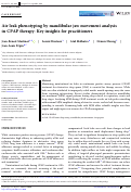 Cover page: Air leak phenotyping by mandibular jaw movement analysis in CPAP therapy: Key insights for practitioners.