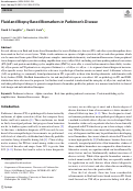 Cover page: Fluid and Biopsy Based Biomarkers in Parkinsons Disease.