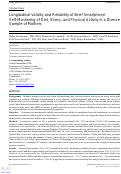 Cover page: Longitudinal Validity and Reliability of Brief Smartphone Self-Monitoring of Diet, Stress, and Physical Activity in a Diverse Sample of Mothers