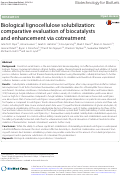 Cover page: Biological lignocellulose solubilization: comparative evaluation of biocatalysts and enhancement via cotreatment