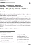 Cover page: Discordances between pediatric and adult thresholds in the diagnosis of hypertension in adolescents with CKD