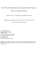 Cover page: Men’s Physical Strength Moderates Conceptualizations of Prospective Foes in Two Disparate Societies