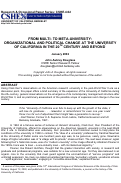 Cover page: From Multi- to Meta-University: Organizational and Political Change at the University of California in the 20th Century and Beyond