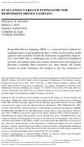 Cover page: Evaluating Variance Estimators for Respondent-Driven Sampling.