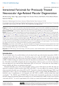 Cover page: Intravitreal Faricimab for Previously Treated Neovascular Age-Related Macular Degeneration.