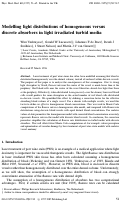 Cover page: Modelling light distributions of homogeneous versus discrete absorbers in light irradiated turbid media
