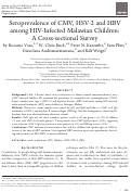 Cover page: Seroprevalence of CMV, HSV-2 and HBV among HIV-Infected Malawian Children: A Cross-sectional Survey