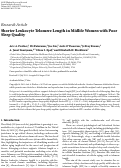 Cover page: Shorter leukocyte telomere length in midlife women with poor sleep quality