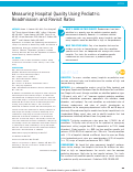 Cover page: Measuring Hospital Quality Using Pediatric Readmission and Revisit Rates