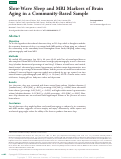 Cover page: Slow-Wave Sleep and MRI Markers of Brain Aging in a Community-Based Sample.