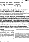 Cover page: Genomic Insights into Methanotrophy: The Complete Genome Sequence of Methylococcus capsulatus (Bath)