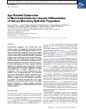 Cover page: Age-Related Dysfunction in Mechanotransduction Impairs Differentiation of Human Mammary Epithelial Progenitors
