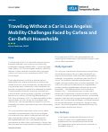 Cover page: Traveling Without a Car in Los Angeles: Mobility Challenges Faced by Carless and Car-Deficit Households&nbsp;