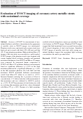 Cover page: Evaluation of IVOCT imaging of coronary artery metallic stents with neointimal coverage