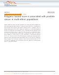 Cover page: Polygenic hazard score is associated with prostate cancer in multi-ethnic populations