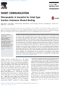 Cover page: Fibromodulin Is Essential for Fetal-Type Scarless Cutaneous Wound Healing