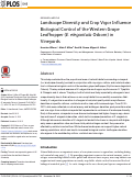 Cover page: Landscape Diversity and Crop Vigor Influence Biological Control of the Western Grape Leafhopper (E. elegantula Osborn) in Vineyards