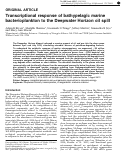 Cover page: Transcriptional response of bathypelagic marine bacterioplankton to the Deepwater Horizon oil spill.