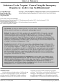 Cover page: Substance Use in Pregnant Women Using the Emergency Department: Undertested And Overlooked?