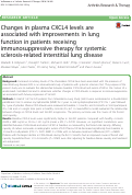 Cover page: Changes in plasma CXCL4 levels are associated with improvements in lung function in patients receiving immunosuppressive therapy for systemic sclerosis-related interstitial lung disease