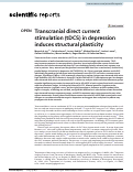 Cover page: Transcranial direct current stimulation (tDCS) in depression induces structural plasticity