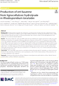 Cover page: Production of ent-kaurene from lignocellulosic hydrolysate in Rhodosporidium toruloides