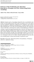 Cover page: Patterns of Niche Partitioning and Alternative Reproductive Strategies in an East African Dung Beetle Assemblage