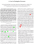 Cover page: A Case for Packageless Processors