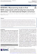 Cover page: RENEWAL: REpurposing study to find NEW compounds with Activity for Lewy body dementia—an international Delphi consensus