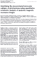 Cover page: Identifying the mesenchymal molecular subtype of glioblastoma using quantitative volumetric analysis of anatomic magnetic resonance images