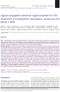 Cover page: Ligand conjugated antisense oligonucleotide for the treatment of transthyretin amyloidosis: preclinical and phase 1 data