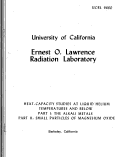 Cover page: HEAT-CAPACITY STUDIES AT LIQUID HELIUM TEMPERATURE AND BELOW. PART I: THE ALKALI METALS. PART II: SMALL PARTICLES OF MAGNESIUM OXIDE