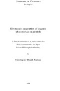 Cover page: Electronic properties of organic photovoltaic materials