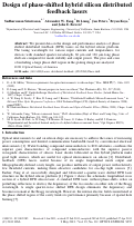 Cover page: Design of phase-shifted hybrid silicon distributed feedback lasers