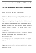 Cover page: Review of thermal comfort infused with the latest big data and modeling progresses in public health