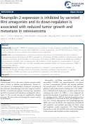 Cover page: Neuropilin-2 expression is inhibited by secreted Wnt antagonists and its down-regulation is associated with reduced tumor growth and metastasis in osteosarcoma