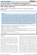 Cover page: De Novo ORFs in Drosophila Are Important to Organismal Fitness and Evolved Rapidly from Previously Non-coding Sequences