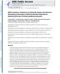 Cover page: 2022 consensus conference on diversity, equity, and inclusion: Developing an emergency medicine research agenda for addressing racism through health care research.