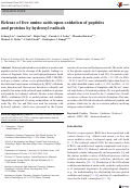 Cover page: Release of free amino acids upon oxidation of peptides and proteins by hydroxyl radicals