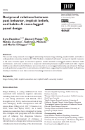 Cover page: Reciprocal relations between past behavior, implicit beliefs, and habits: A cross-lagged panel design.