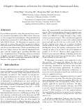 Cover page: Adaptive dimension reduction for clustering high dimensional data