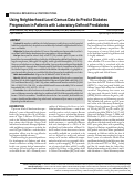 Cover page: Using Neighborhood-Level Census Data to Predict Diabetes Progression in Patients with Laboratory-Defined Prediabetes