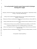 Cover page: Cost and potential of metal–organic frameworks for hydrogen back-up power supply