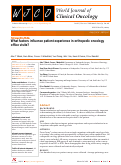 Cover page: What factors influence patient experience in orthopedic oncology office visits?