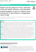 Cover page: Patterns of risk exposure in first 1,000 days of life and health, behavior, and education-related problems at age 4.5: evidence from Growing Up in New Zealand, a longitudinal cohort study