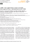 Cover page: C4MIP – The Coupled Climate–Carbon Cycle Model Intercomparison Project: experimental protocol for CMIP6