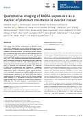 Cover page: Quantitative imaging of RAD51 expression as a marker of platinum resistance in ovarian cancer