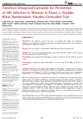 Cover page: Tenofovir Disoproxil Fumarate for Prevention of HIV Infection in Women: A Phase 2, Double-Blind, Randomized, Placebo-Controlled Trial