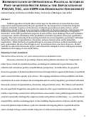 Cover page of Representation of Oppositional Political Actors in Post-Apartheid South Africa: The Implications of PAGAD, TAC, and COPE for Democratic Government